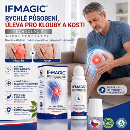 OFICIÁLNÍ OBCHOD | IFMAGIC® 0,05 mm Mikroneedle Rychle Působící Roll-On pro Úlevu Kloubů a Kostí🎃